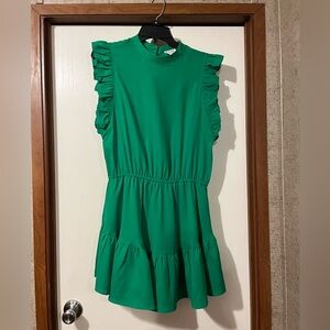 TCEC Green Ruffle Dress